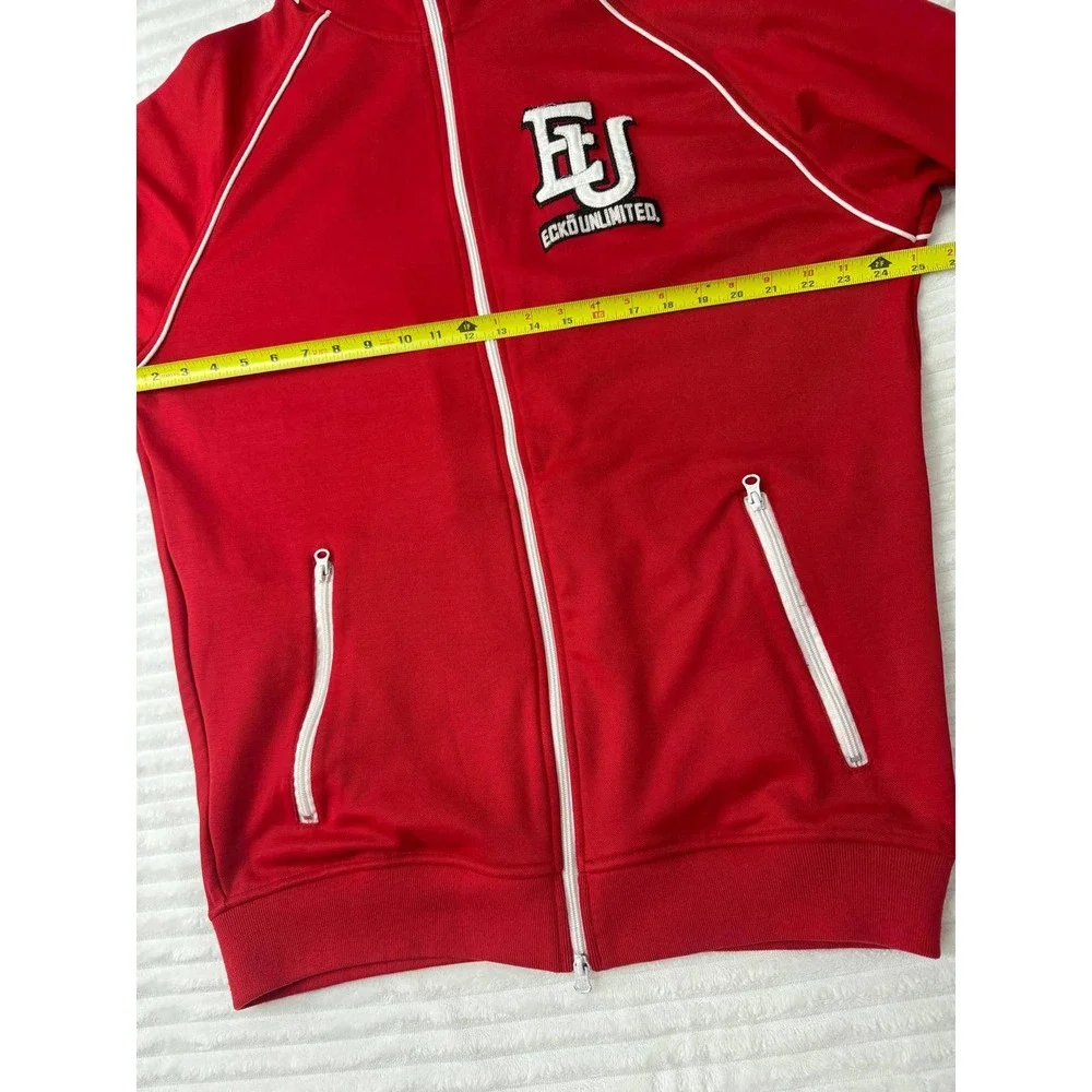 Vintage Y2K Ecko Unltd Mens XL Red Full Zip Track Jacket Embroidered EU Patch